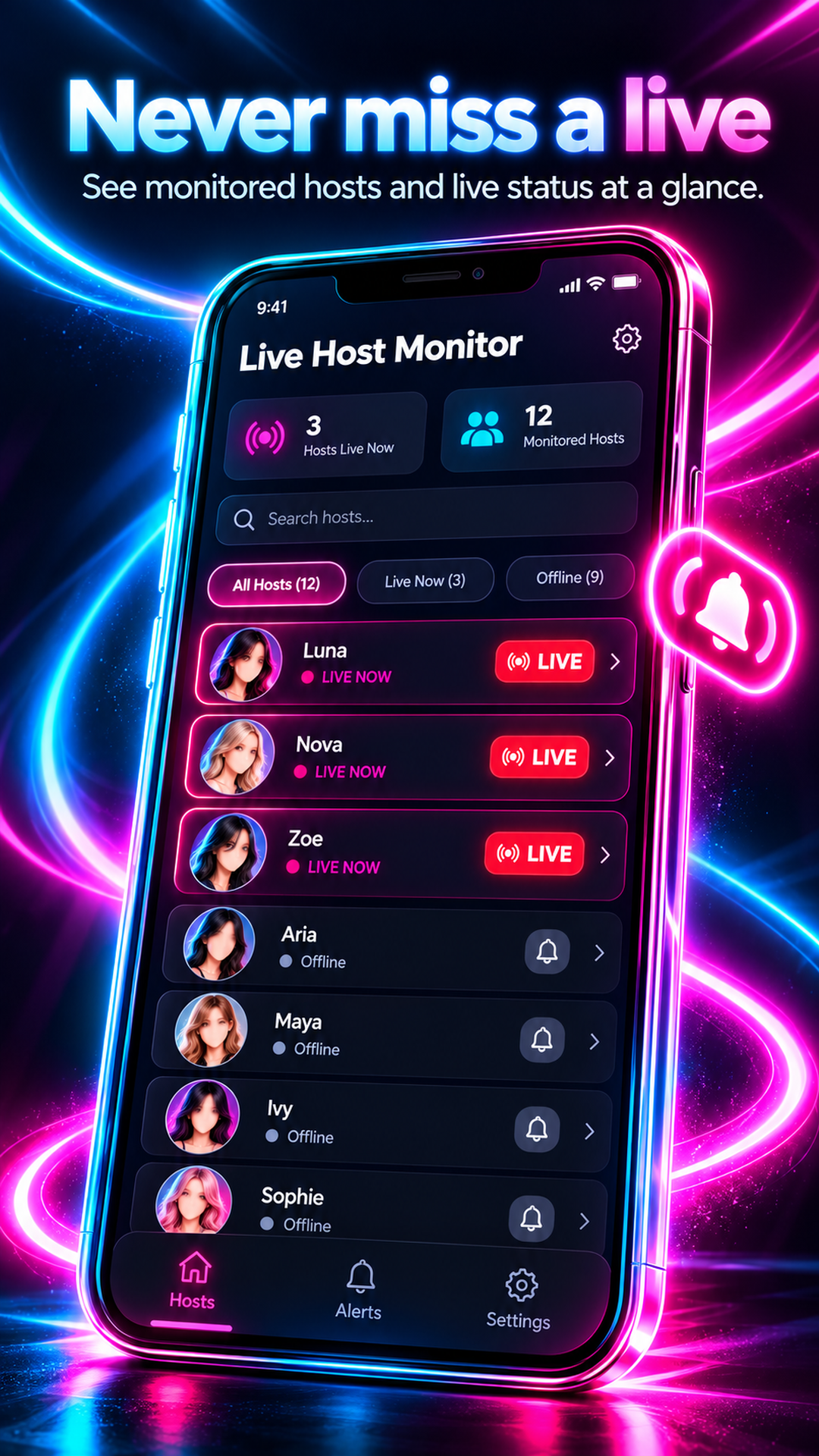 Live Host Monitor dashboard promotional preview