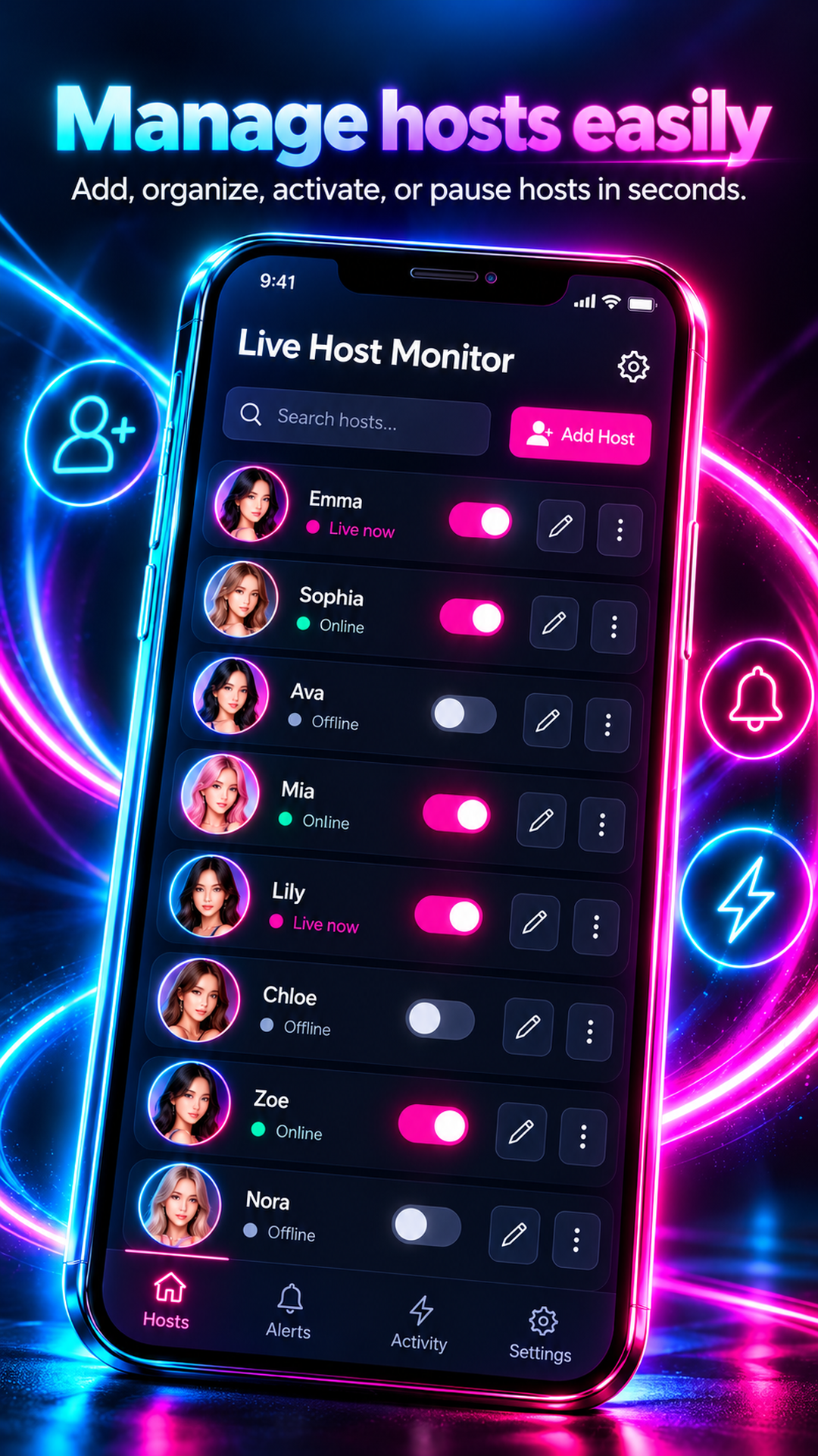 Live Host Monitor host management promotional preview